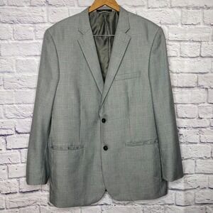 Greg Norman Men's Polyester Rayon Blend Blazer Jacket Gray Black Houndstooth 44L